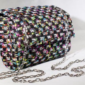 Sian Rare Linton tweed cross body bag with silver chain